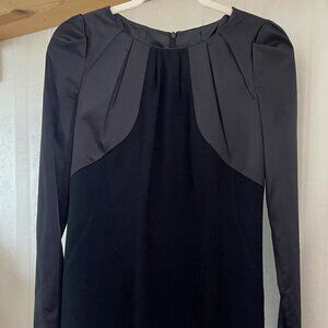 Wool Long Sleeve Black Dress